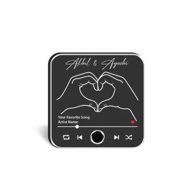 Spotify Style Musical Fridge Magnet with Custom Names & Favorite Song Rechargeable Music Player Gift for Loveable Person & Long Distance Relationship